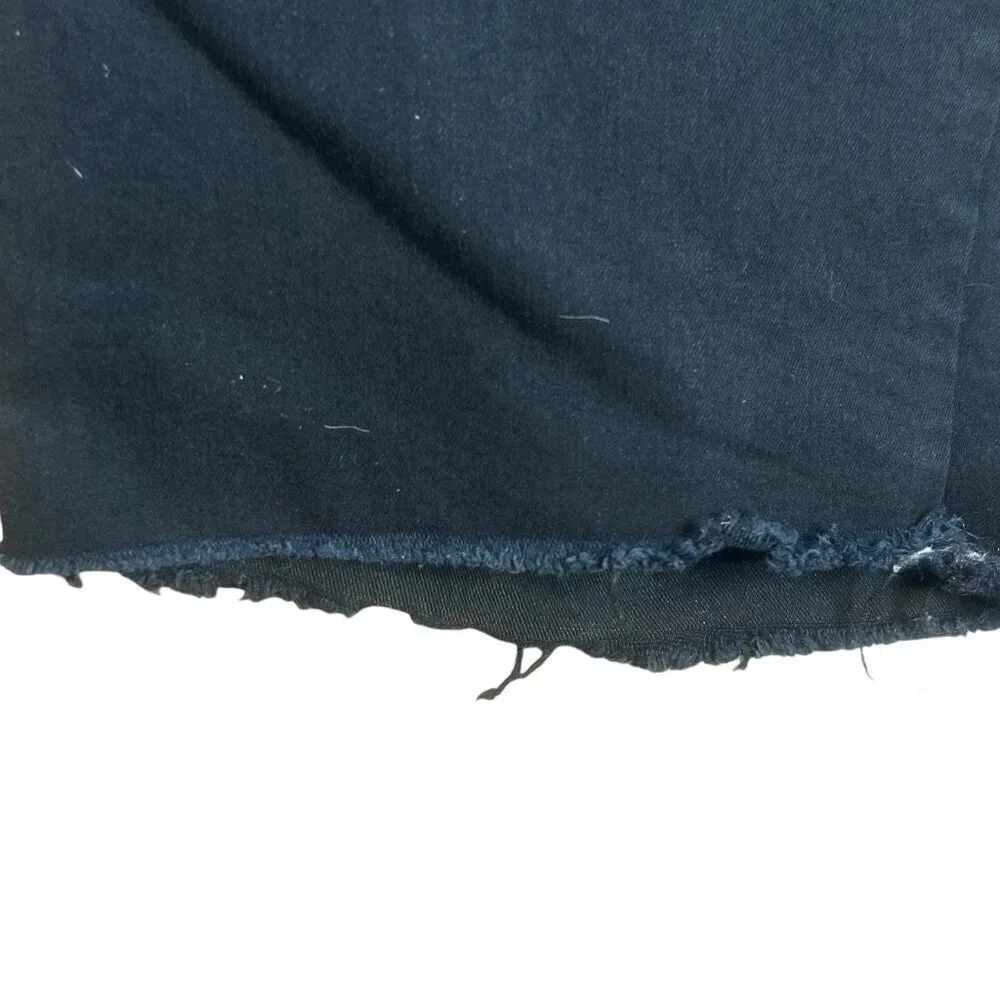 Hue Black Raw Edge Stretch Cotton Bermuda Shorts Size XS